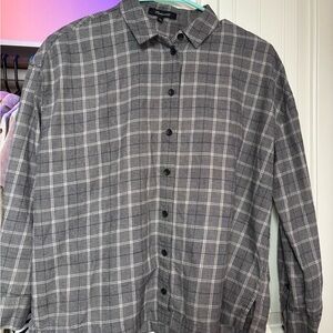 Madewell Black and White Plaid Shirt